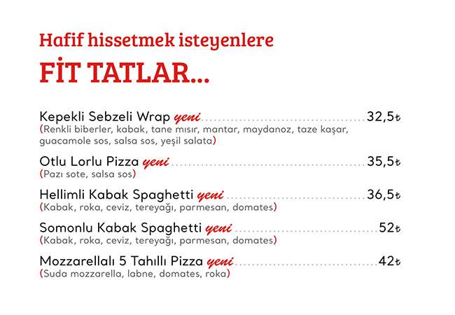 Cookshop menu