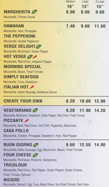 Pronto Pizza Menu, Menu For Pronto Pizza, Stoke Newington, London 