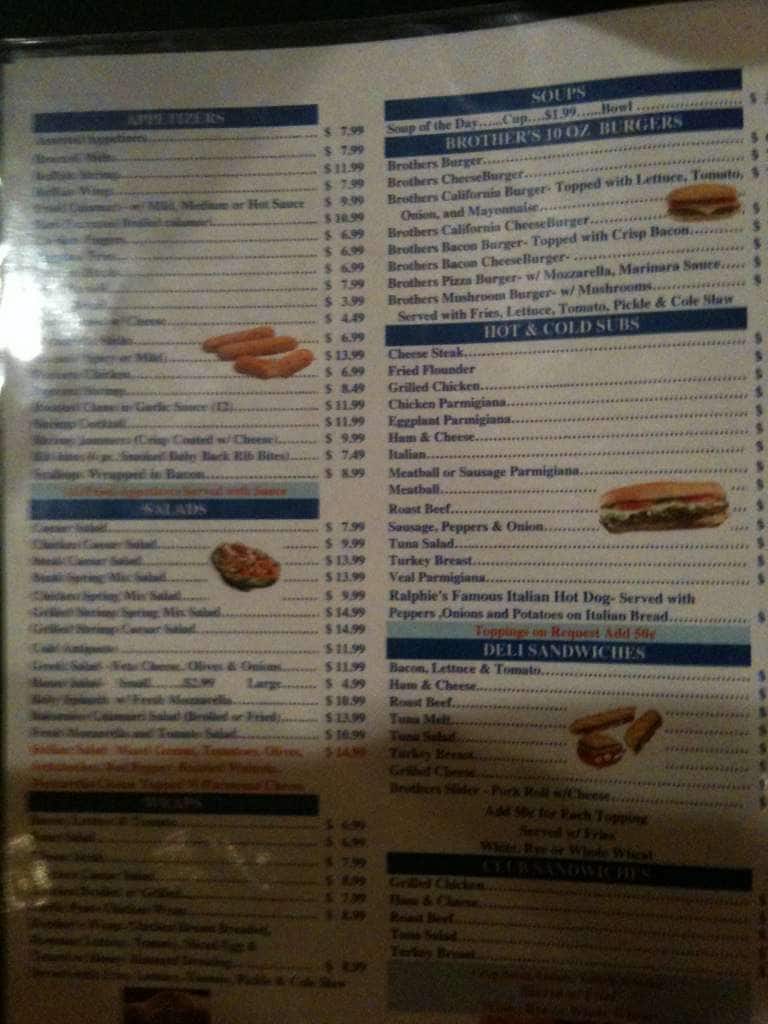 Brothers' Pizza & Restaurant Menu Urbanspoon/Zomato