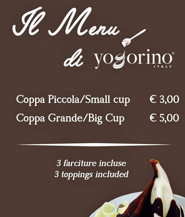 Menu di Yogorino 