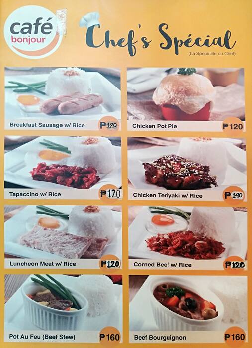 Cafe Bonjour Menu Menu For Cafe Bonjour Bonifacio Global City uig City