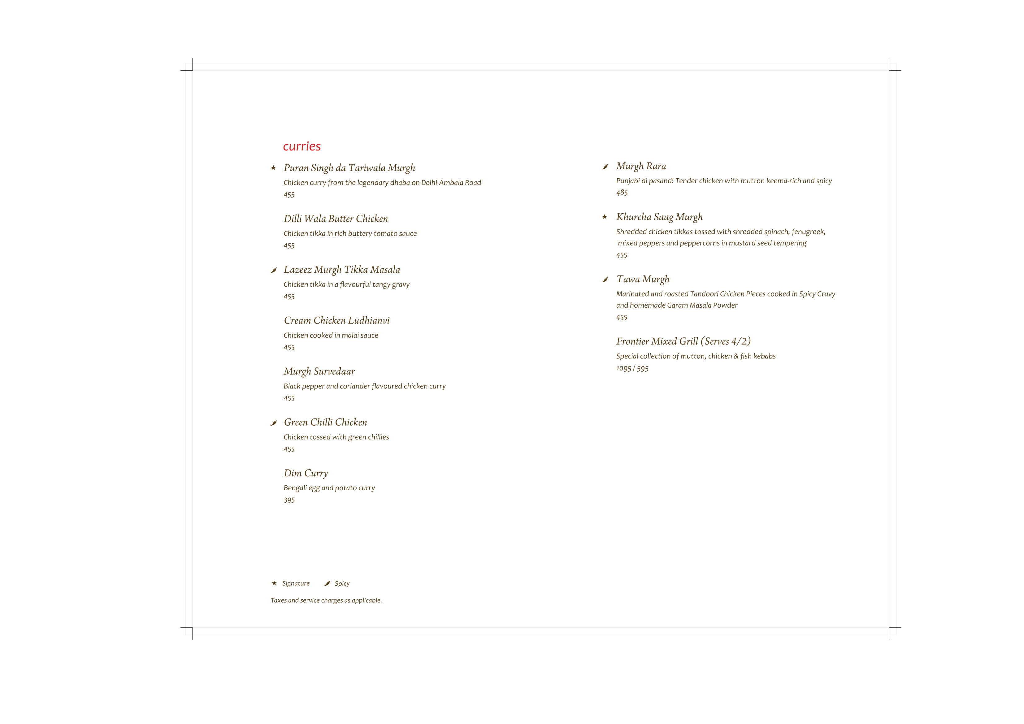 THE NAMAK CO. - Previously The Yellow Chilli menu