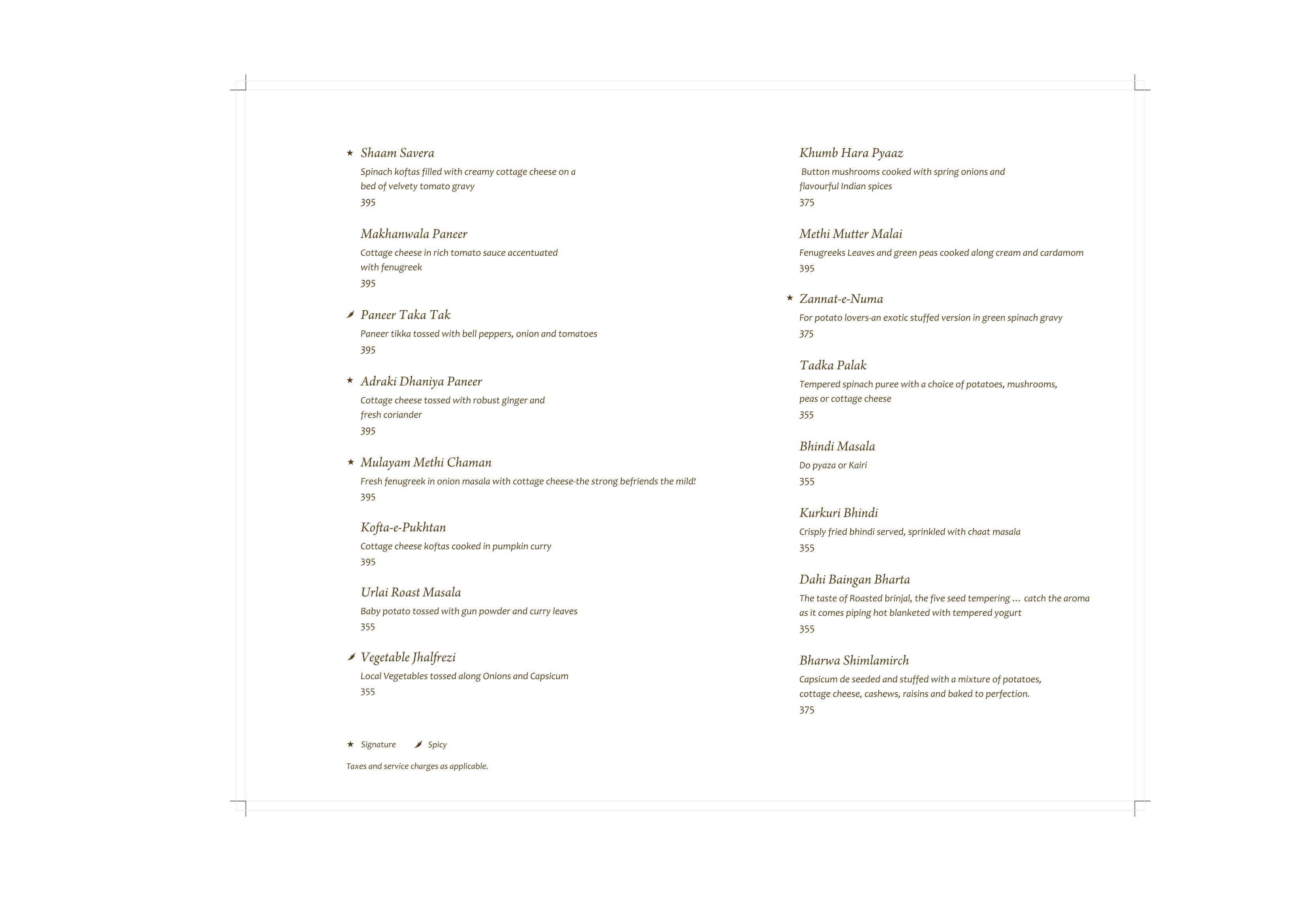 THE NAMAK CO. - Previously The Yellow Chilli menu