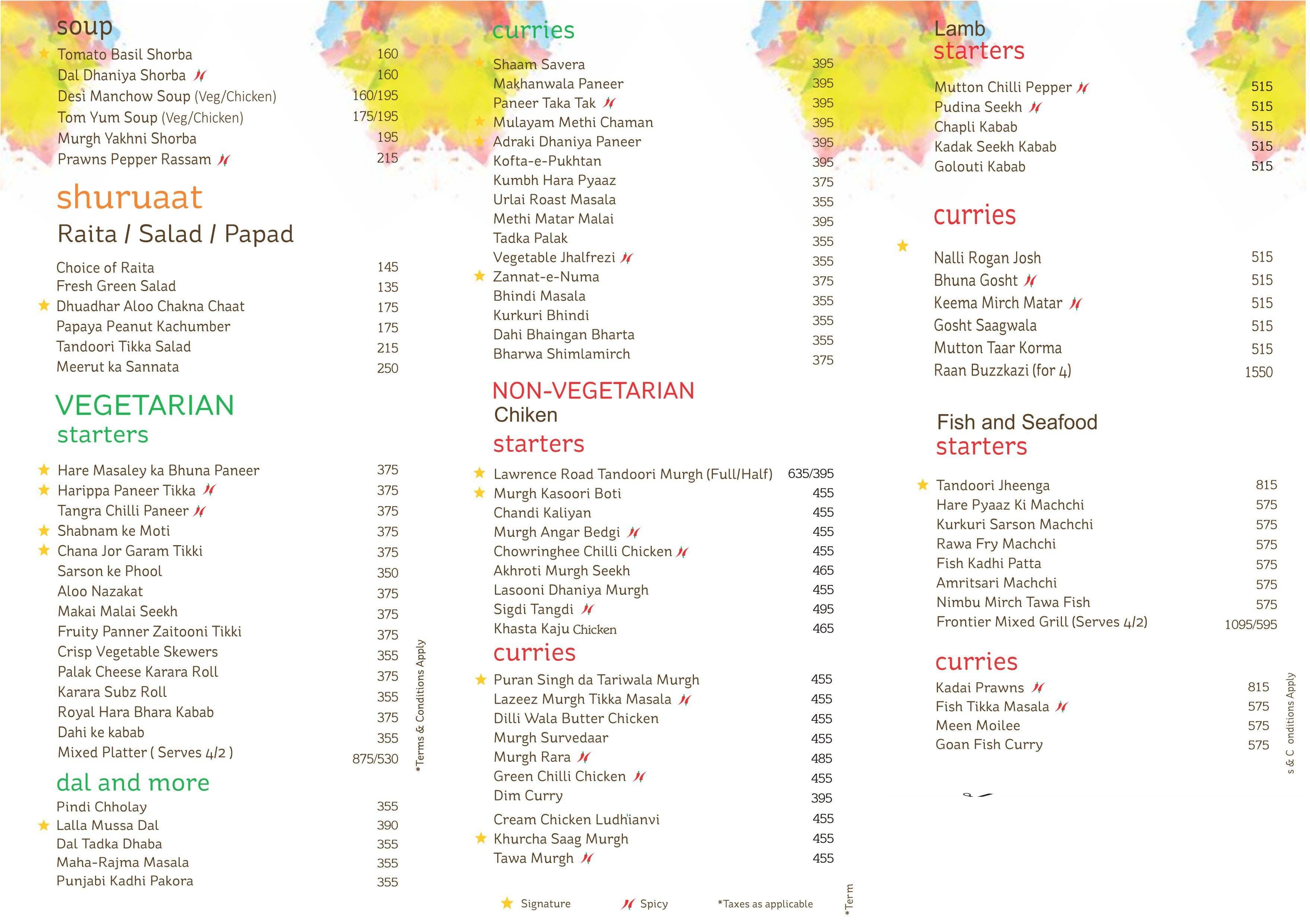 THE NAMAK CO. - Previously The Yellow Chilli menu