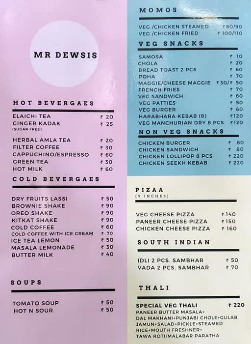 MrDewsis menu