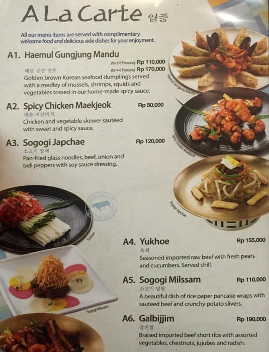 Bulgogi Brothers Menu, Menu for Bulgogi Brothers, Karet, Jakarta