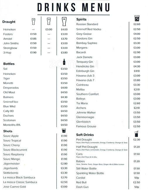 Marcos Pool Hall & Pizza Bar Menu Zomato UK