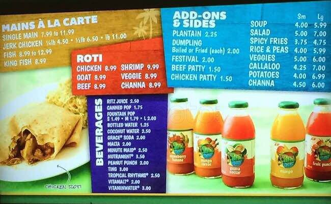 Ritz Caribbean Foods menu