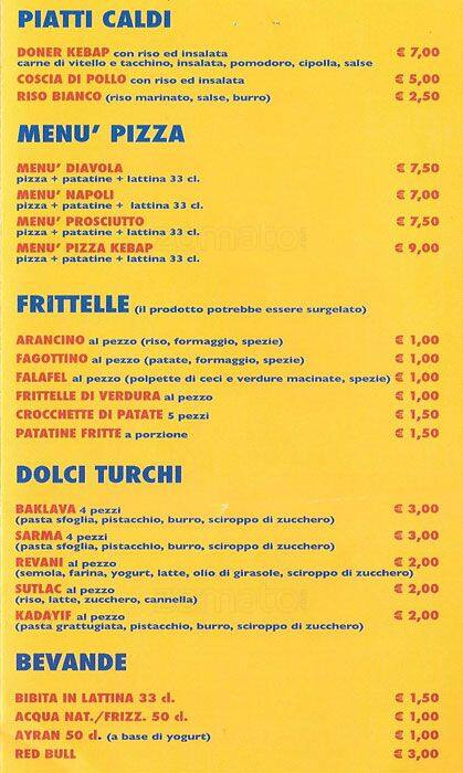 Menu di Biyikli Hasan Istanbul Doner Kebab 