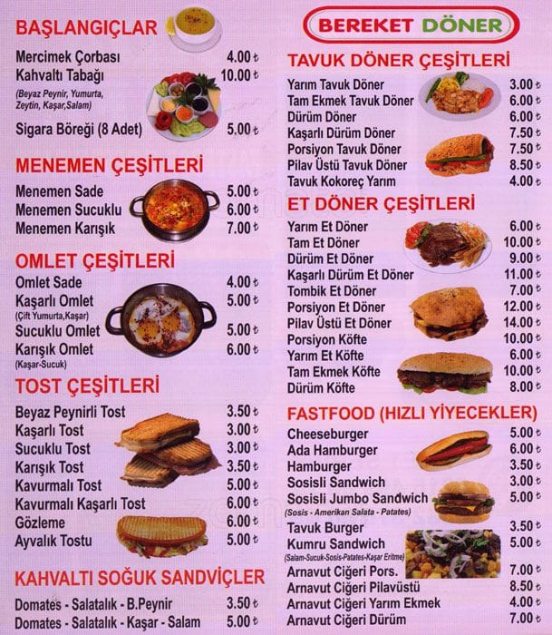 Ada Cafe &amp; Fast Food Menü, Ada Cafe &amp; Fast Food, Kemerdere, İstanbul