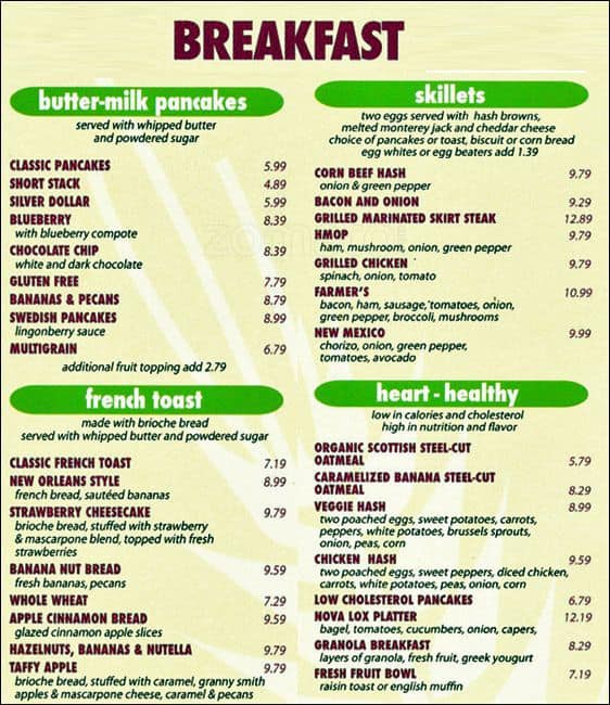Menu at Butterfield's restaurant, Naperville, N Naper Blvd