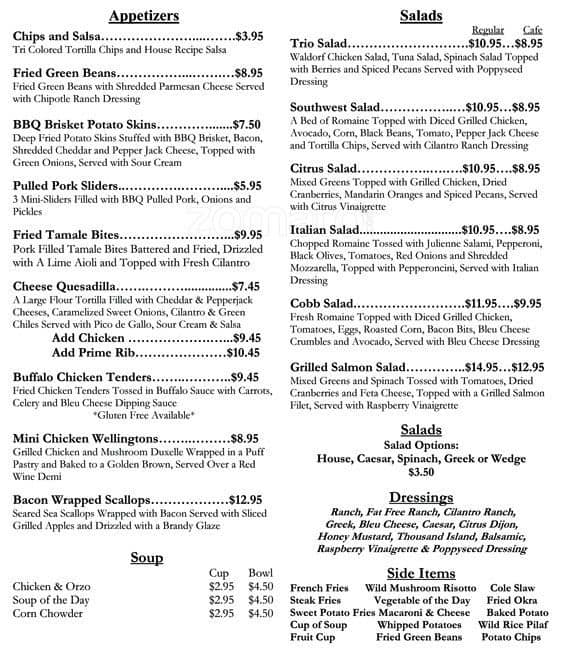 Menu at Heritage Ranch Golf & Country Club, Fairview