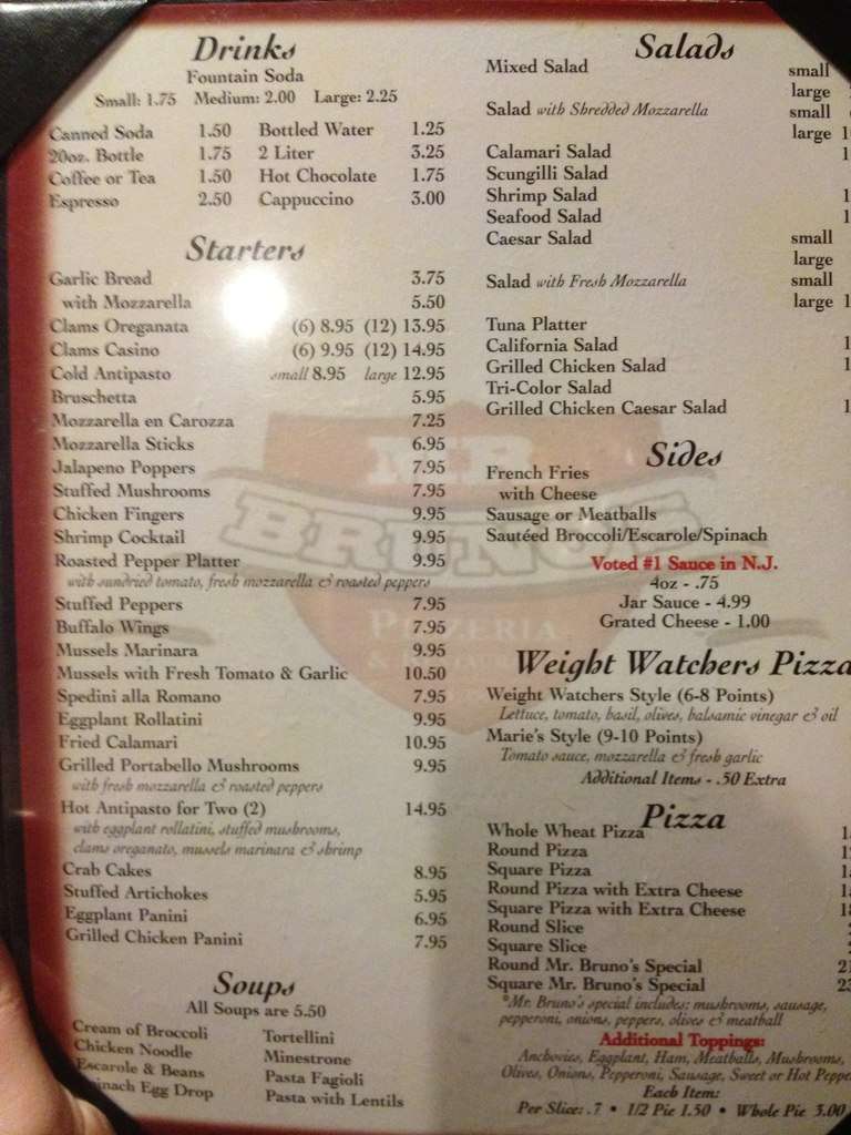 Mr. Bruno's Pizzeria & Restaurant Menu Urbanspoon/Zomato