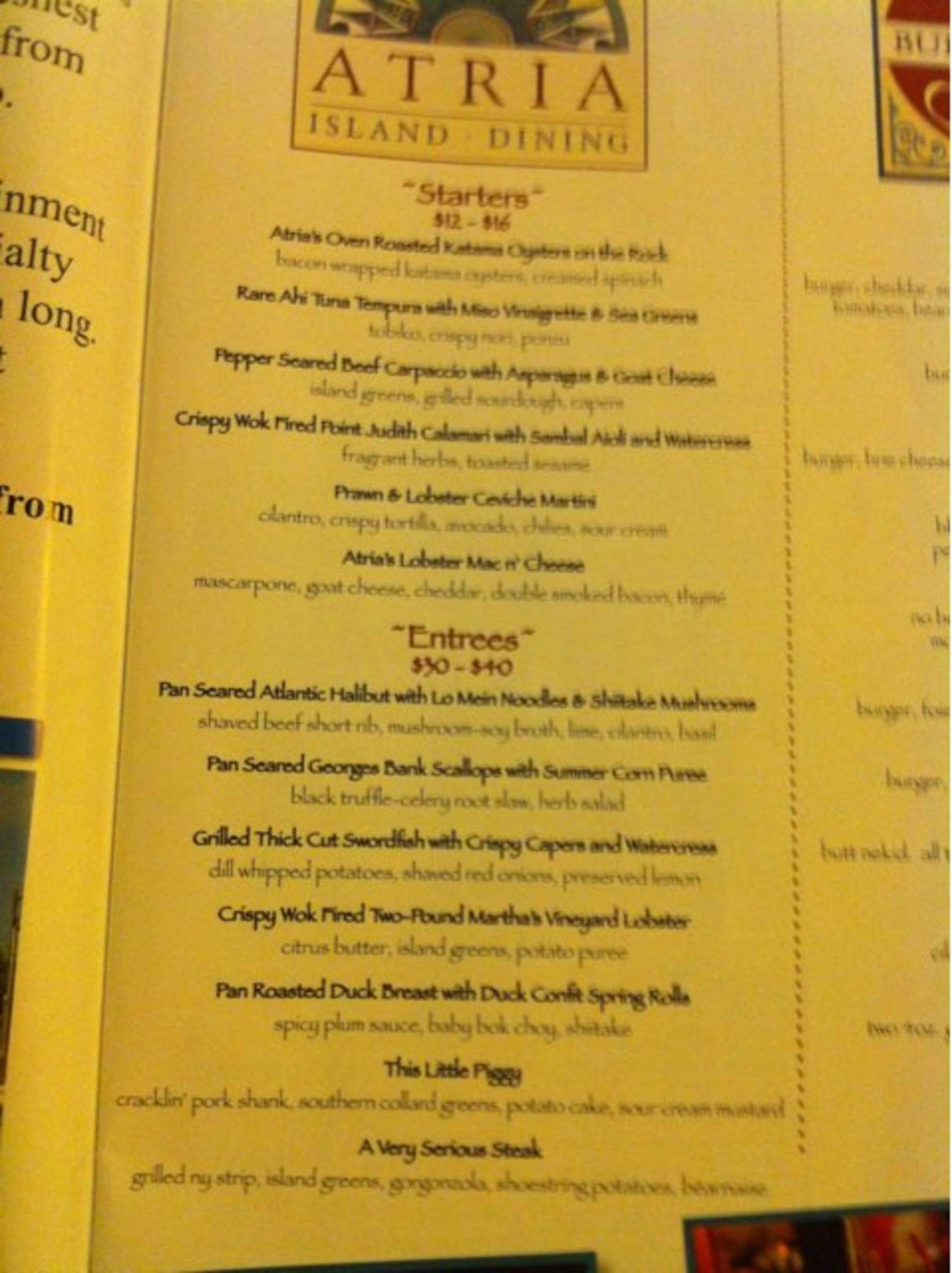 Carta de Brick Cellar Bar