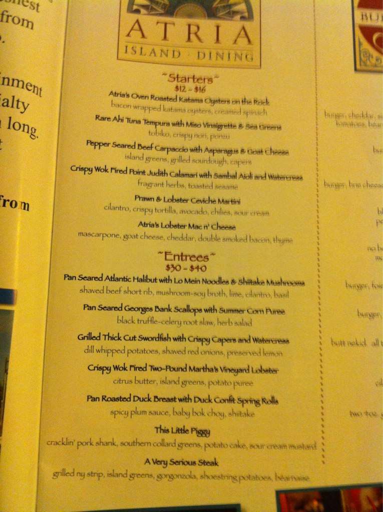 Carta de Brick Cellar Bar