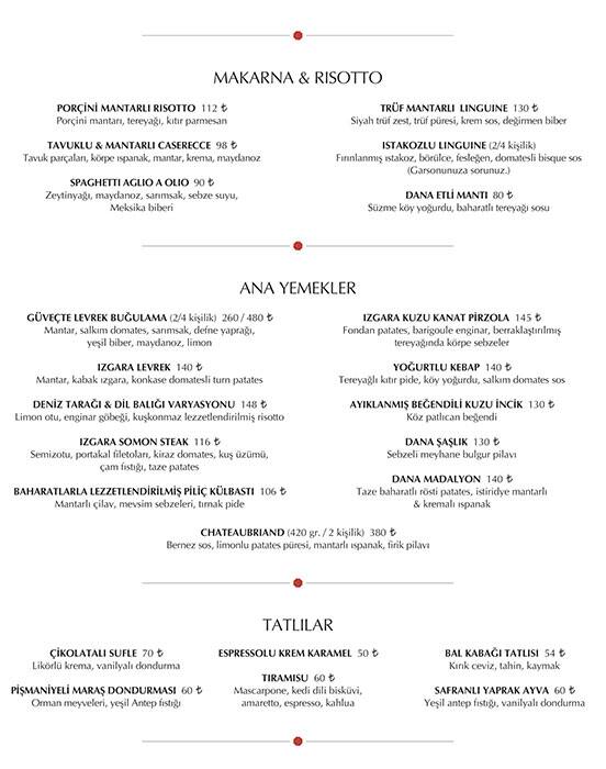 Menu At Ruby Istanbul Ortakoy Salhanesi Sk No 5