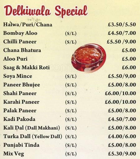 Menu At Delhi Wala Restaurant Southall 11 King St menu-at-delhi-wala-restaurant-southall-11-king-st