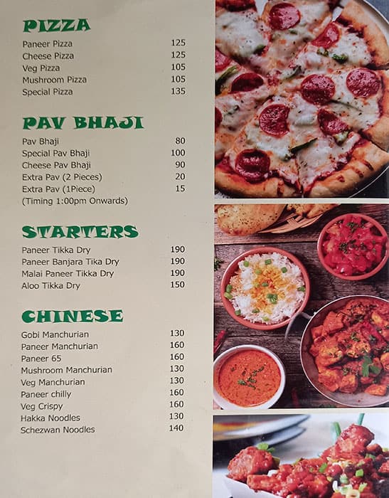 Poona Cafe menu