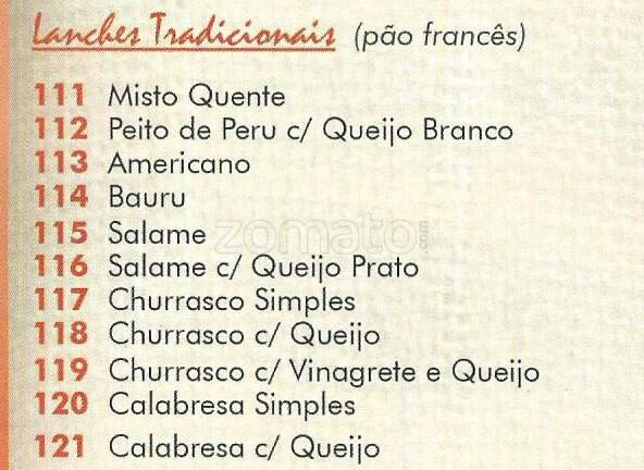 90 Graus Restaurante cardápio