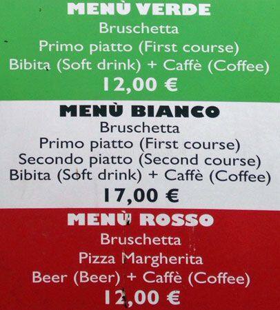 Menu di Bar Campidoglio 