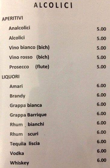 Menu di Bar Campidoglio 