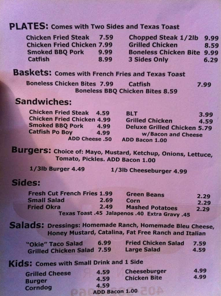 S & L Diner Menu, Menu for S & L Diner, Seminole, Seminole Urbanspoon