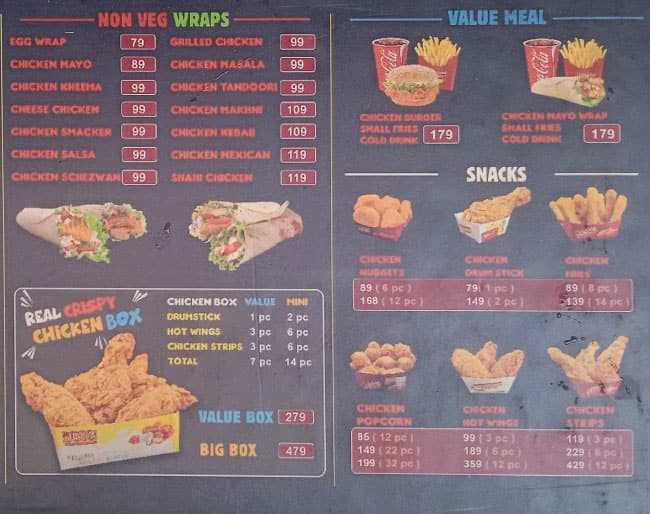 Menu at Malad West. Urban burger, Mumbai