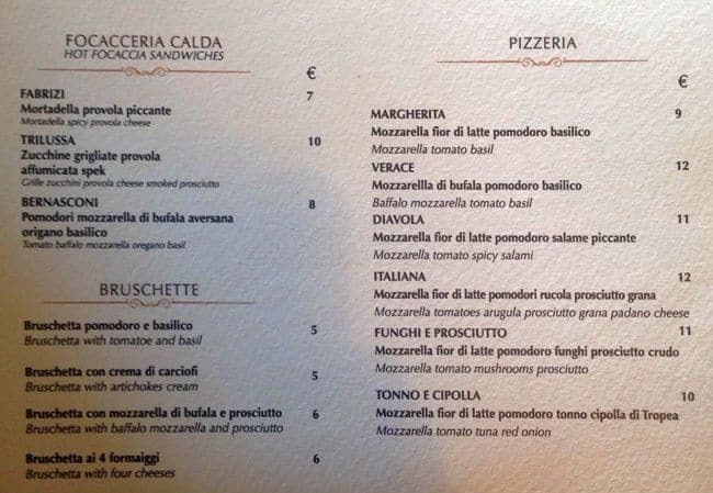 Menu de Primo Cafe Gourmet