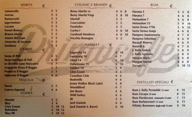 Menu de Primo Cafe Gourmet