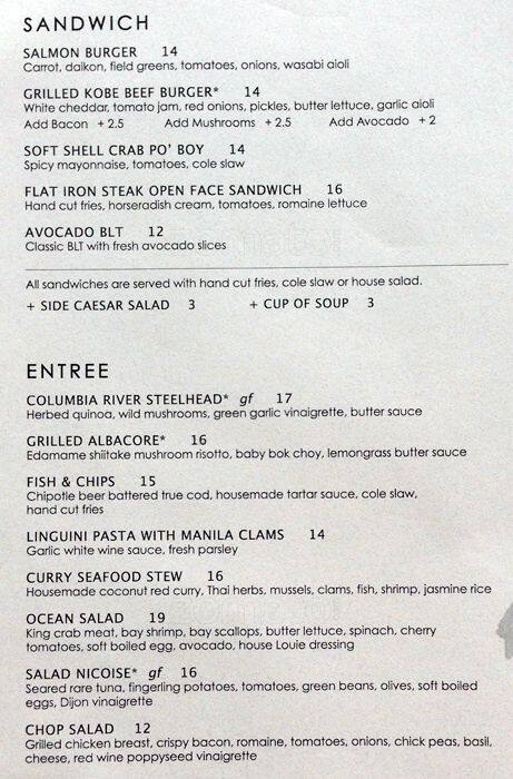 Carta de Flying Fish Restaurant
