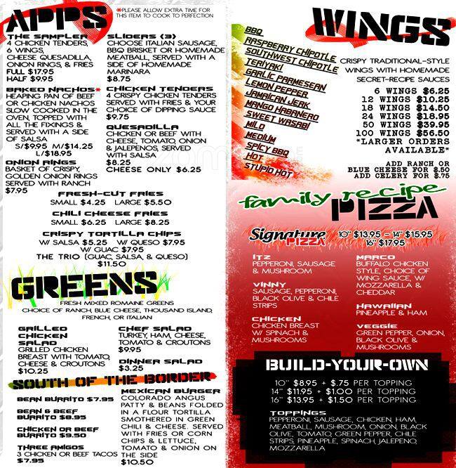 In the Zone Sports Bar and Grill Menu Urbanspoon/Zomato