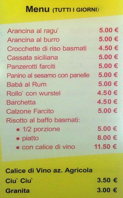 Menu di Risotto Basmati Italiano 