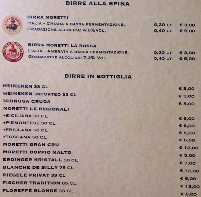 Menu di Catinari 