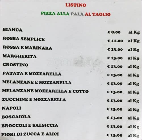 Menu di Bufala & Pachino 