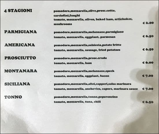 Menu di Bufala & Pachino 
