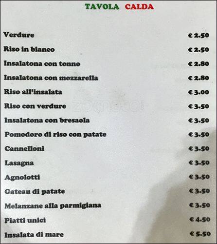 Menu di Bufala & Pachino 