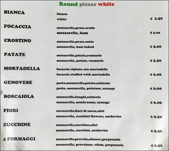 Menu di Bufala & Pachino 