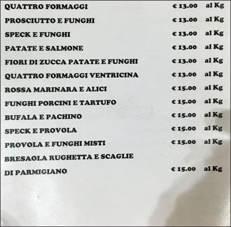 Menu di Bufala & Pachino 