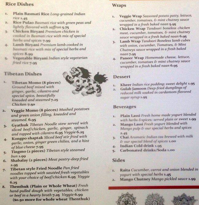 MOMO menu