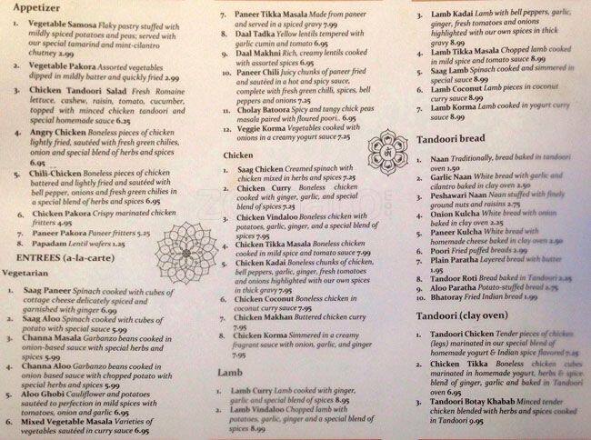 MOMO menu