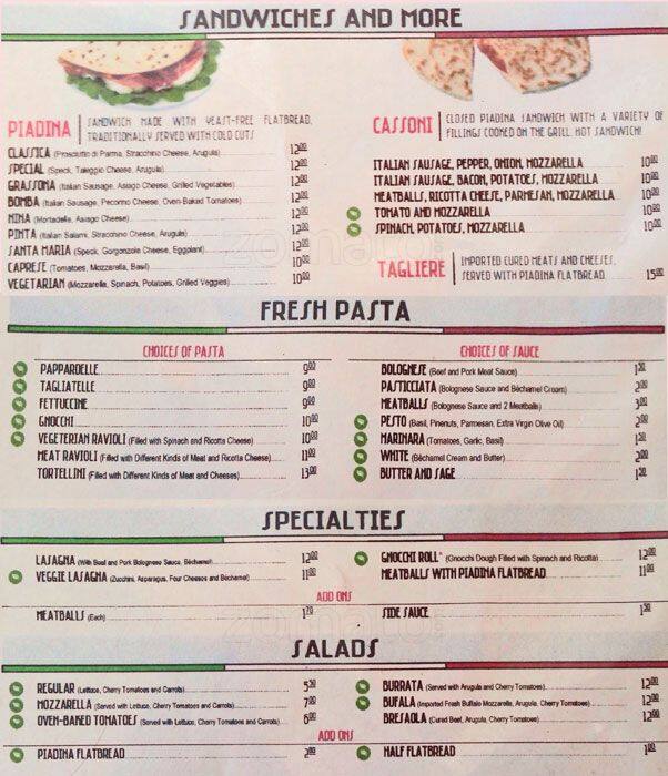 Menu At The Italian Homemade Company Restaurant San Francisco 716 