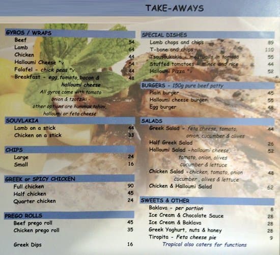 Tropical Menu, Menu for Tropical, Sunninghill, Sandton Zomato SA