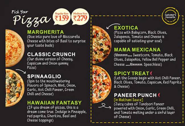 Dees Pizza menu