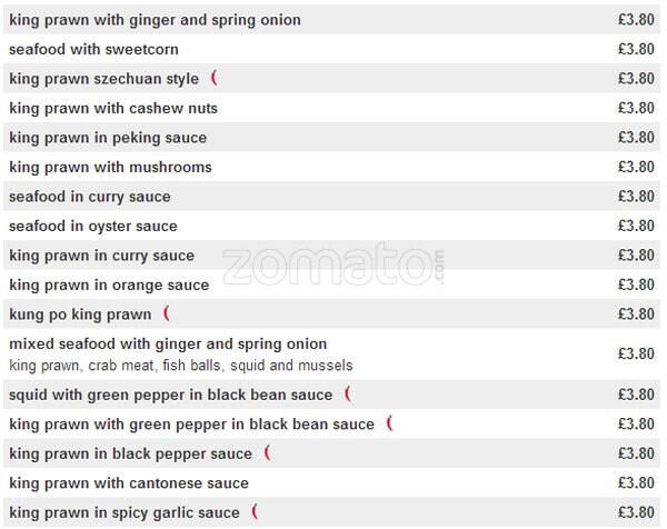 Delicacy Bar Chinese Takeaway menu