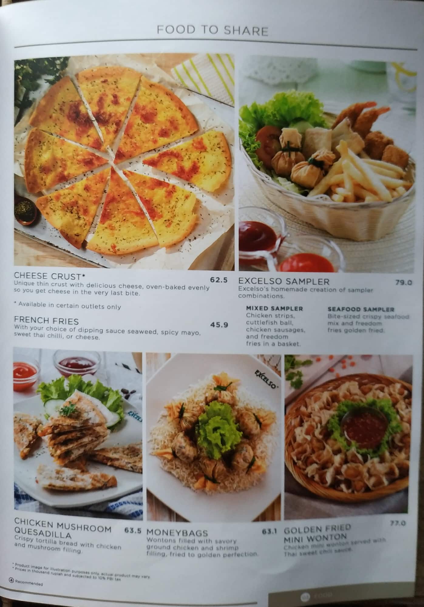 Excelso Menu Menu For Excelso Thamrin Jakarta