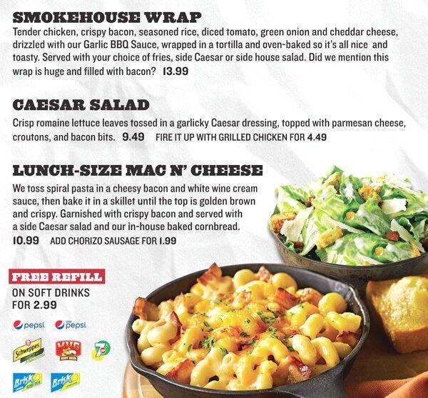 Menu at Montana's BBQ, Vaughan, Rutherford Road