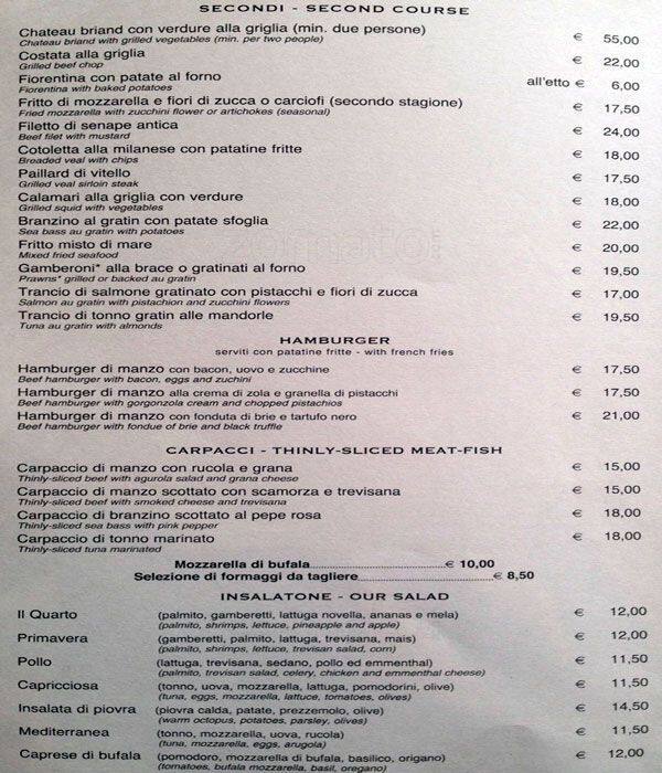Menu di Il Quarto di Via Ravizza 