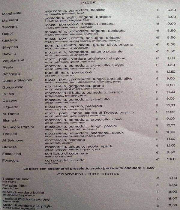 Menu di Il Quarto di Via Ravizza 