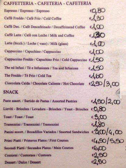 Menu de Fashion Cafè