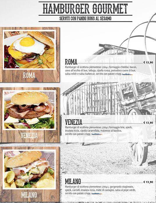 Menu di Ristorante La Taverna Del West Roma 